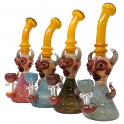 11" Assorted Colors Devil Face Horn Water Pipe [AKD02]